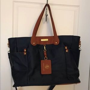 Adrienne Vittadini Nylon Workbook Tote - Navy
